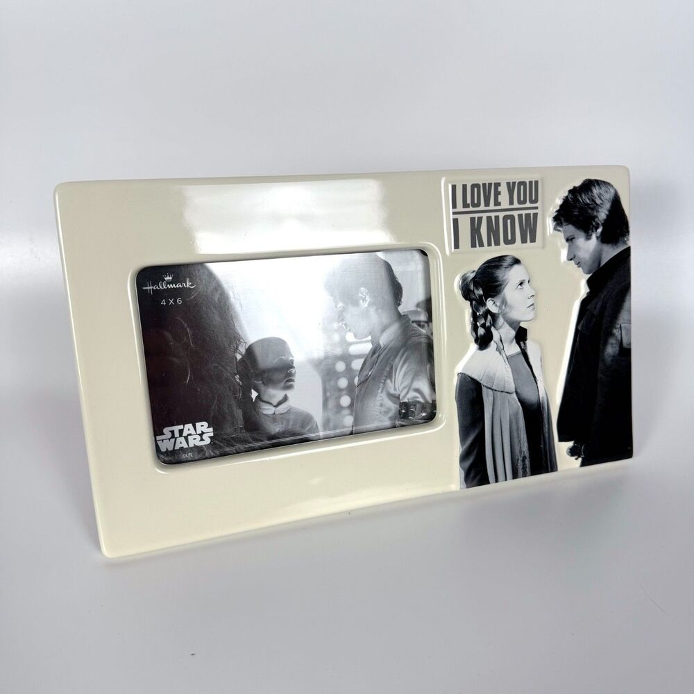 STAR WARS Han Solo Princess Leia "I Love You, I Know" Hallmark Picture Frame 4x6